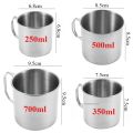 Stainless Steel Camping Cup 250/350/500/700ml Portable Mountaineering Cups With Foldable Handle Outdoor Water Mug Drinkware. 