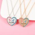 Luoluo&baby 2Pcs/set Delicate Rhinestone Butterfly Heart Best Friend Necklace for Kids Girls Fashion Friendship Gifts. 