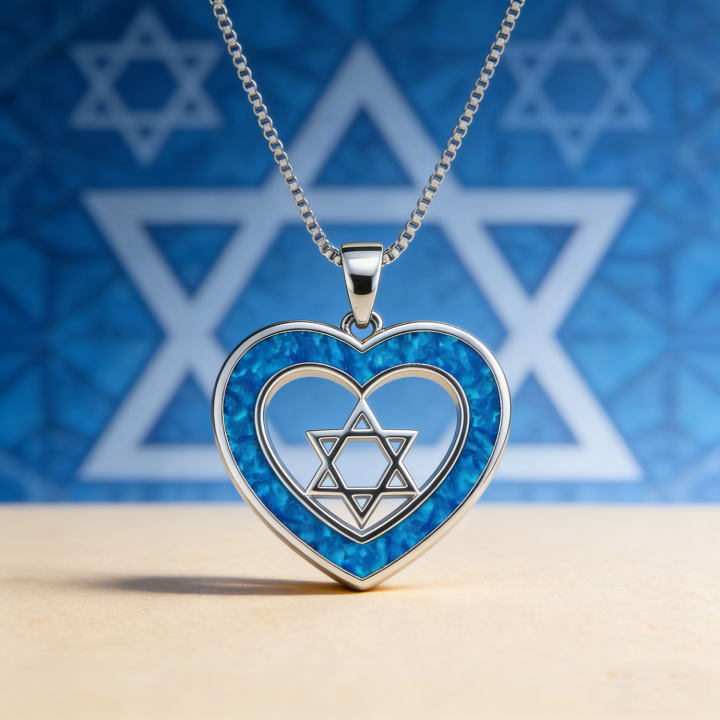 Luxury%20Blue%20Heart%20Opal%20Pendant%20with%20Star%20of%20David%20Inside,White%20K%20Plated%20Meaningful%20Jewelry,Dainty%20Minimalist%20Necklace%20for%20Women%20-%20Image%202
