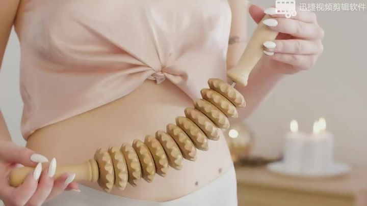 Wooden Roller Massage Stick Handheld Gear Tool 12 Wheel Rolling Tool Bendable Roller Trigger Point Made Of Pure Natural Wood