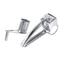 Multifunctional Kitchen Craft Rotary Stainless Steel Cheese Grater 1 Drums Slice Shred Tool. 