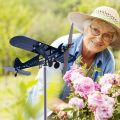Metal Airplane Weathervane 3D Piper J3 Cub Wind Spinner Windmill Garden Decor Home Outdoor Roof Plane Indicator Wind Direct P1C8.