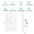 Tuya WiFi Smart Light Switch US Standard Work with Alexa Home Wall Touch Switch 1 2 3 4 Gang 110V 220V RF433Mhz Remote.