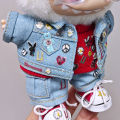 High-quality for Labubu Kids' Clothing 15cm - 17cm Western Denim Clothing and Shoes Set Labubu Universal Clothing. 