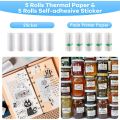 Printable Paper 10 Rolls Mini Printer Paper Thermal Label 57 X 25mm White Printable Heat Sensitive Thermal Paper Rolls. 
