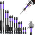 Magnetic Anti Slip Threaded Drill Bit, Shockproof,sixteen Rods,alloy Steel Drill Bit,suitable for Power Tools,6 Pieces 12 Pieces. 