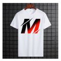 Men's White Color Alphabet "M" T-Shirt – Half Sleeve, Round Neck, Stylish & Comfortable Casual Wear. 