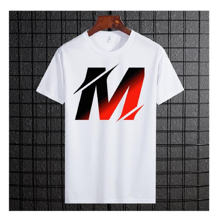 Men's White Color Alphabet "M" T-Shirt – Half Sleeve, Round Neck, Stylish & Comfortable Casual Wear