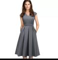 Modern sleeve office type frock design for women's. 