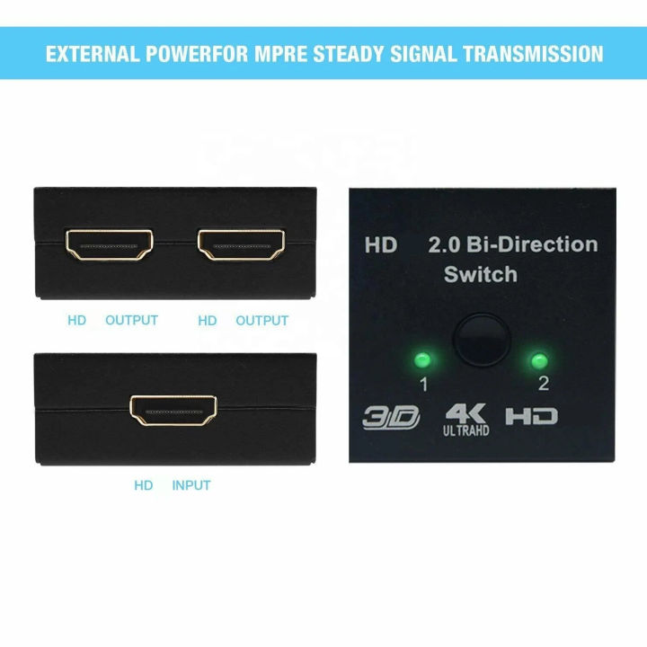 HDTV%202.0%20Switch%202%20In%201%20Out%20Video%20Splitter%20for%20Laptops%20PC%20Xbox%20PS3/4/5%20TV%20Box%20to%20Monitor%20TV%20Projector%20Adapter%201x2%20or%202x1%202%20Ports%20-%20Image%202