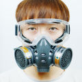 Painting Gas Mask Respirator Set Dual Charcoal Filters Spray Chemical Industry Pesticide Anti Fog Glasses Protective Masks. 