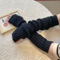Fingerless Mittens Women Knitted Gloves Cosplay Anime Gloves Winter Arm Warmers Punk Gothic Harajuku Knit Mitten Arm Sleeves.
