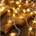 LED Star String Lights Christmas Garland Battery USB Powered Wedding Party Curtain String Fairy Lamps For Home Decoration. 