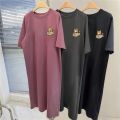 Casual Dresses, Summer Loose Large Size New Short-sleeved T-shirt Skirts for Women, Summer Fashion Style Long Skirts. 