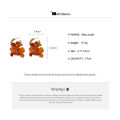Maillard Flower Clusters Drop Earrings Vintage Acrylic Dangle Earring Light Luxury Smudging C-shaped Ear Studs Party Jewelry K.