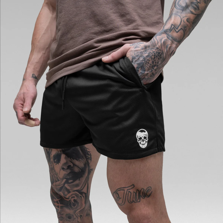 2026%20New%20Men%20Black%20Gym%20Shorts%20Skull%20Logo%20Quick%20Dry%20Breathable%20Mesh%20Sport%20Shorts%20Drawstring%20Workout%20Running%20Shorts%20with%20Side%20Pock%20-%20Image%202