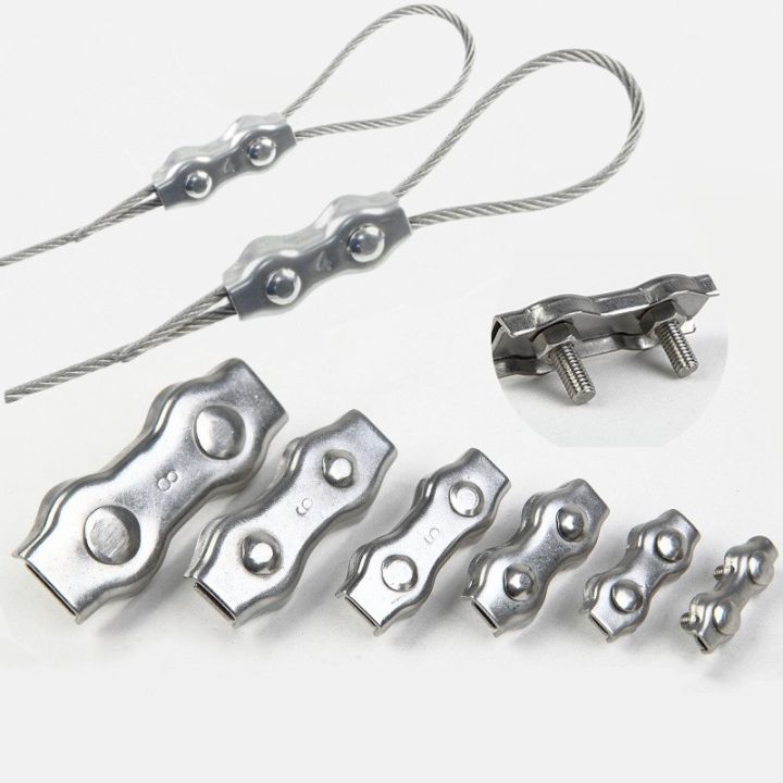 Calliper Wire Rope 1Pcs M2-M6 Stainless Steel Double Post Bolt Clip Wire Rope Cable Clamp ...