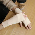 1/2pairs Autumn and Winter Warm Gloves Women's Winter German Velvet Half Finger Plus Velvet Open Finger Telefingers Gloves.