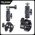 TELESIN Camera Clamp Mount Bike Motorcycle Handlebar Aluminum Alloy Super Clamp Holder Clip For Camera   OSMO Insta360. 