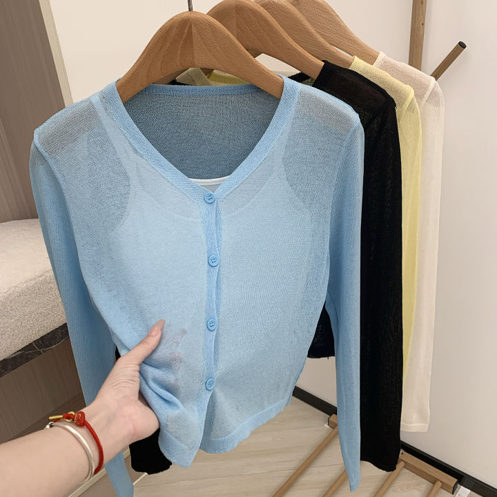 Button%20Front%20Knit%20Top%20Long%20Sleeve%20Plain%20Crop%20Cardigan%20Cover%20Up%20Jacket%20for%20Women%20Spring%20Summer%20Teen-girl%20Daily%20Outfit%20-%20Image%204