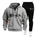 Autumn and Winter 2025 new Men's casual set, a fashionable outdoor hiking windproof and warm men's hoodie and pants 2-piece set. 