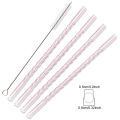 4Pcs Glass Straw Reusable Drinking Straw Borosilicate Glass Tube Straws for Drinks Cocktail with Cleaning Brush Bar Accessories. 