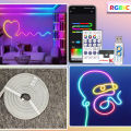 LED Strip with Remote & App, RGB+IC Neon Strip Lights, Flexible Light for Gaming Room, Bedroom Decor Lights, Vibrant Neon Light,. 