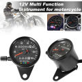 Universal Motorcycle LED Backlight Dual Odometer 0-140KM/H Speedometer Gauge Vintage Tachometer. 
