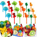 Dinosaur Food Picks for Kids Children Mini Fruit Forks Cute  Animal Snack Dessert Toothpicks Toddler Lunch Box Decor Accessories. 