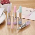 1 Pcs Creative Pen Lipstick Shape Glitter Gel Pen Quicksand 0.5mm Signature Pen Stationery School. 