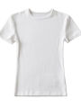 Casual Summer Woman Skinny Fit T-shirt Tight Short-Sleeve O-neck Tee Basic Solid Crop Tops T Shirt.