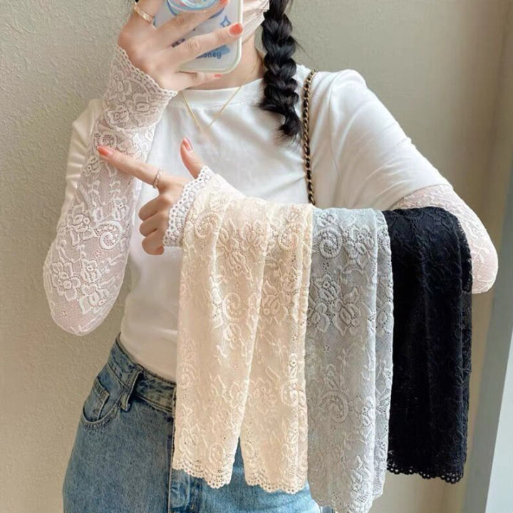 Fashion%20Lace%20Sunscreen%20Arm%20Cover%20Women's%20Lace%20Fake%20Sleeve%20Cover%20Tattoo%20Scar%20Breathable%20Mesh%20Sunshade%20Sleeve%20-%20Image%202