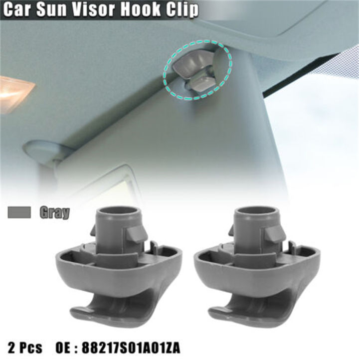 2Pcs%20Car%20Sun%20Visor%20Hook%20Clip%20Retainer%20For%20Honda%20For%20Civic%20Car%20Sun%20Visor%20Clip%20Gray%20Interior%20Hanger%20Hook%20Clip%20Bracket%20-%20Image%203