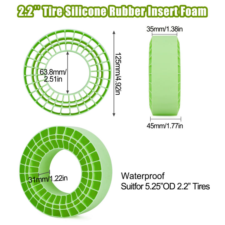 2.2"%20RC%20Crawler%20Foam%20Inserts%20High-Density%20Silicone%20Rubber%20Waterproof%20(125x45mm)%20%20Compatible%20for%20%201/10%20RC%20Crawler%20Car%20SCX10%20Capra%20-%20Image%202