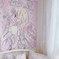 Kawaii Home Decor Wall Hanging Tapestry Anime Pink Girl Tapestry Wall Bedroom Background Decor Cute Fashion Lady Tapestries. 