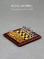 1 Set Dollhouse Miniature Chess Set Metal Non‑magnetic 1:6 1:12 Scale Mini Simulation Toy House Living Room Study Decor Ornament.