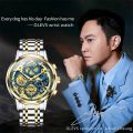 Olevs 9947 luxury fashion stainless steel imported waterproof chronograph active wrist-watch for men.