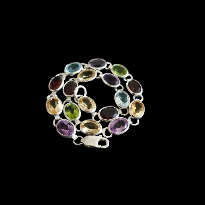 Multi%20color%20bracelet,%20Silver%20bracelet,%20925%20sterling%20silver%20multi%20gemstone%20bracelet%20-%20Image%205