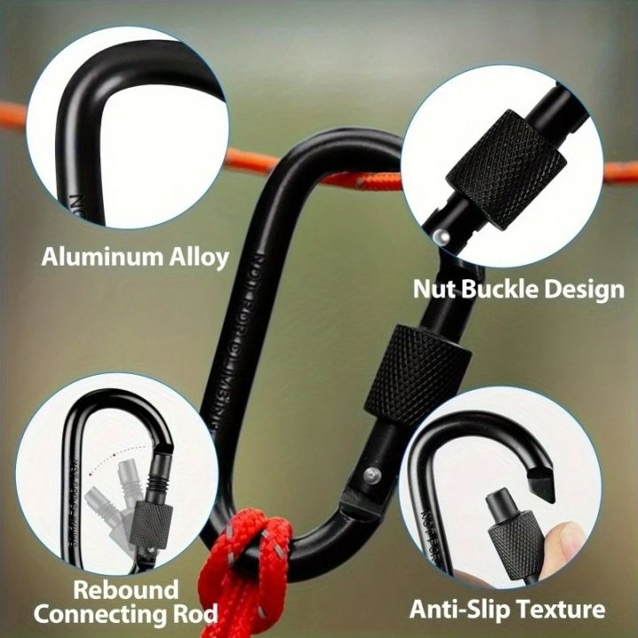 4Pcs%20Aluminum%20Alloy%20D-Ring%20Carabiner%20Hammock%20Hook%20Hook%20Organizer%20Shopping%20Bag%20Clip%20Hook%20for%20Outdoor%20Hiking%20Travel%20Backpack%20-%20Image%205