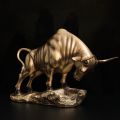 Wall Street Charging Bull Sculpture, Resin Bull Figurines European Style Home Decor Bull Statue. 