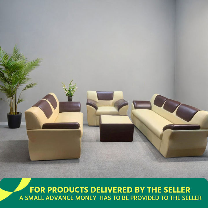 Rolled Arm Fluffy Sofa Set with Tea Table (3+2+1)
