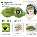 3D Sad Frog Sleep Mask Natural Sleeping Eyeshade Cover Shade Eye Patch Women Men Soft Portable Blindfold Travel Rest Eyepatch. 