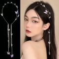 Pearl Butterfly Tassel Headband for Women Crystal Rhinestone Handmade Wedding Headdress Headband WomanHair Accessories Tiara. 