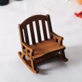 Dollhouse 1:12 European style retro wooden rocking chair mini Christmas decoration set accessories. 
