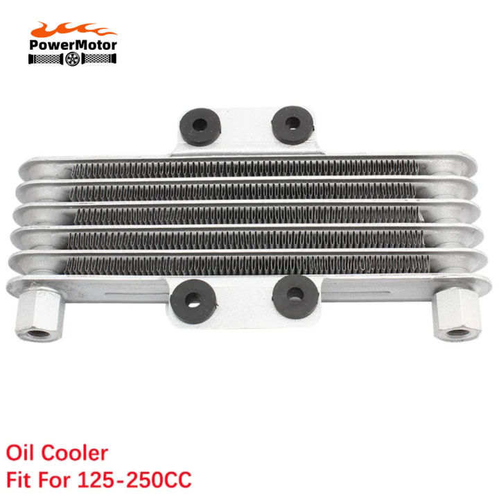 Motorcycle Oil Cooler 5 Row Radiator Dirt Bike 2t 125-250CC Engine Universal 4T M10 M12 Cooling Enduro Pit Bike Motocross Parts