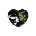Ghoulish Love Bride & Frankenstein Enamel Pins Science Horror Movie Loving Dead Heart-shaped Lapel Bags Badge Punk Jewelry Gift. 