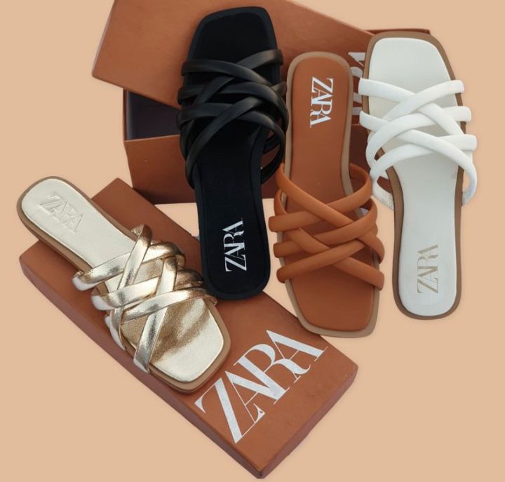 ZARA STRAPPY FLAT SANDALS