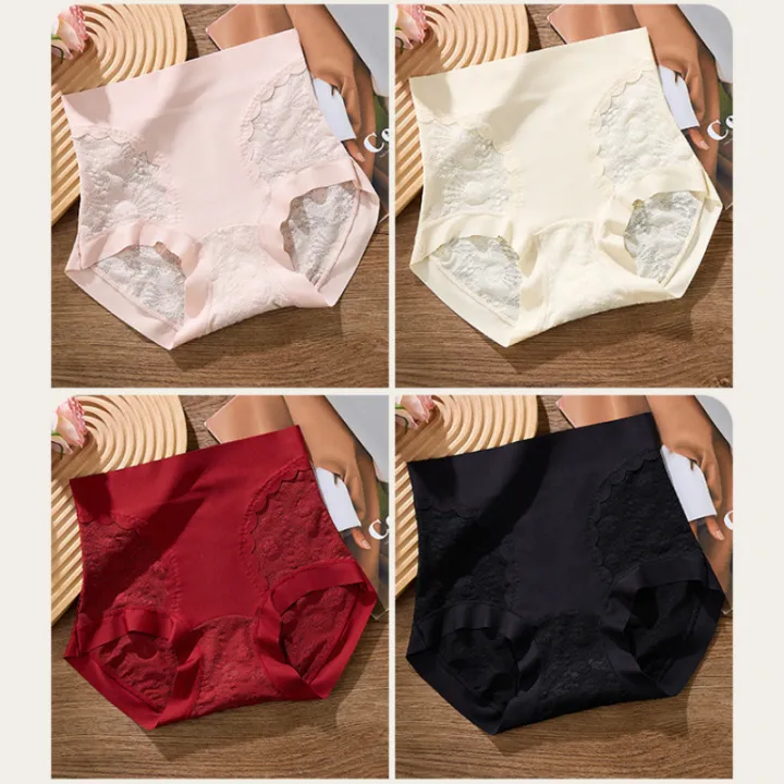 High-Waist%20Lace%20Slimming%20Panties%20-%20Women's%20Ice%20Silk%20Triangle%20Underwear,%20Seamless%20Tummy%20Control%20&%20Fashion%20Design%20-%20Image%206