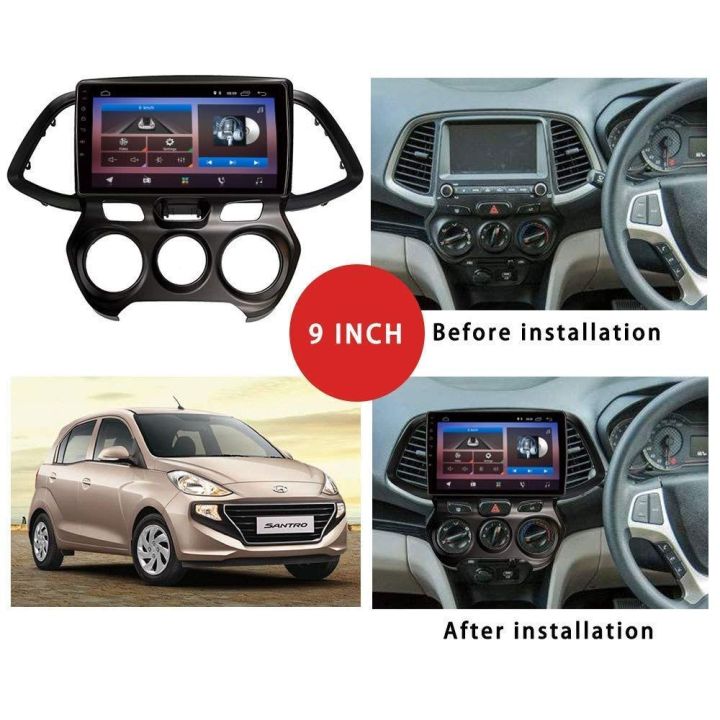 Hyundai%20Santro%202018%20:%209"%20Android%20Stereo%20Player%20With%20Frame%20-%20Image%203