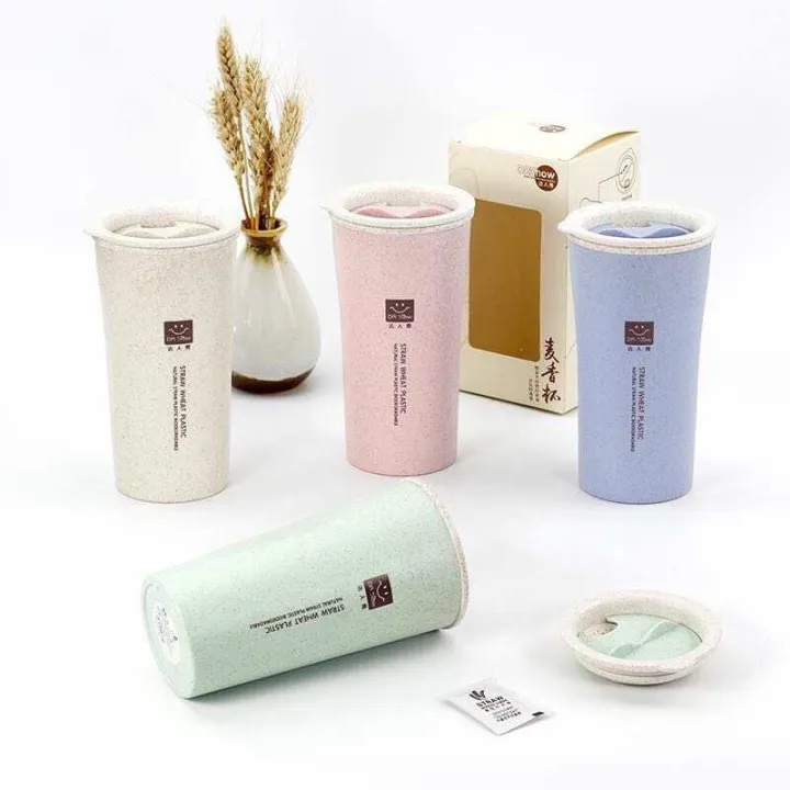 Portable%20wheat%20straw%20plastic%20Double%20layer%20coffee%20cup%20-%20Image%205